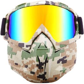 SPOSUNE Motorcycle Goggles Paintball Mask, Detachable Face Mask ATV Goggles, Dirt Bike Goggles Safety Ggoggles for Men Women in Kuwait