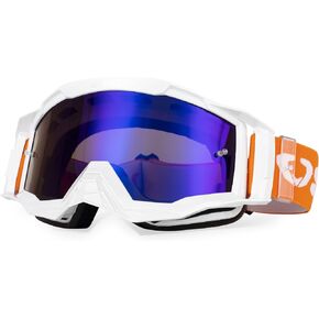 Soman ATV Goggles for Adult, Dirtbike Goggles for Men, Dirt Bike Goggles for Men Women Adult Youth for Motocross ATV UTV Anti UV (White)