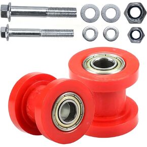 8mm and 10mm Chain Roller Pulley Tensioner Wheel Guide Per for Motorcycle Mini Bike Atv 125cc 140cc 160cc SSR XR125 KLX110 CRF50 Pitster Pit Dirt Bike Parts (Red)