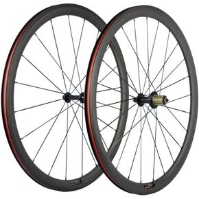 Bike 1 Pair of Road Bike Carbon 700C Clincher Wheelset Super Light Bicycle Wheels 38mm Depth (fit for Shiman0 Cassette)