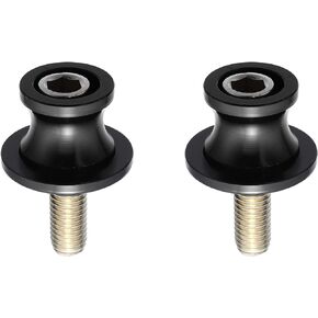 X AUTOHAUX 2 Pcs 10mm Metal Motorcycle Swing Arm Spool Rear Stand Swing Arm Spool Sliders Titanium Tone