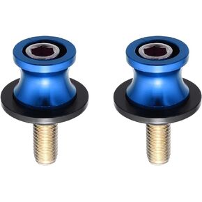 X AUTOHAUX 2 Pcs 10mm Metal Motorcycle Swing Arm Spool Rear Stand Swing Arm Spool Sliders Titanium Tone