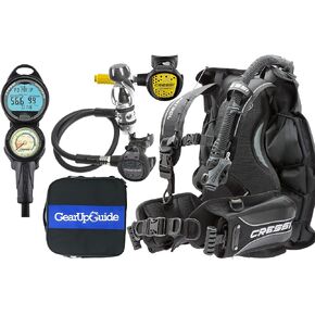Cressi Patrol BCD Scuba Diving Gear w/ AC2 Compact Regulator, Compact Octo, Donatello Console 2 & GupG Regulator Bag, L
