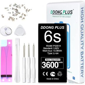[2024 Upgraded] 3600mAh for iPhone 6S Battery Replacement High Capacity for iPhone 6S A1633 A1688 A1700 Battery with Repair Tool Kit and New Repair Screws