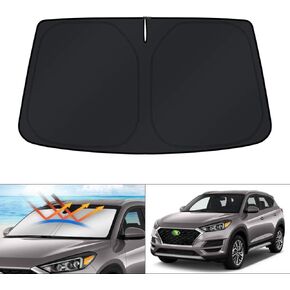 KUST Windshield Shade Custom Fit for Hyundai Tucson 2022 2023 2024 2025 Sun Shade Front Windshield Sun Visor Foldable Thicker 5-Layer Block Heat and Sun UV Rays