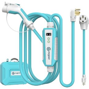Electric Vehicle Charger Level 2 & Level 1, 32Amp 110V-240V Schedule Timer 30ft Cable Portable EV Home Charging Station, 12/16/24/32A Adjustable Current Compatible with All SAE J1772 EVs
