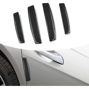 Pack-4 Car Side Door Edge Guards Protector, Carbon Fiber Car Door Edge Guards, Universal Bumper Protector Strips Trim Covers (Black)