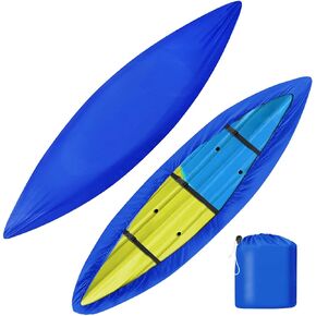i COVER Kayak Cover, Canoe Cover for Outdoor Storage Heavy Duty Waterproof, UV Resistant Boat Cover Fits 9.3-10.5ft Kayak, Canoe, SUP, Paddle Board, and Fishing Boat