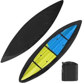 i COVER Kayak Cover, Canoe Cover for Outdoor Storage Heavy Duty Waterproof, UV Resistant Boat Cover Fits 9.3-10.5ft Kayak, Canoe, SUP, Paddle Board, and Fishing Boat