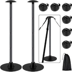 Boat Cover Support Poles, Stainless Steel Pole Boat Cover Support System with Webbing Strap, 4-Stage Extension Adjustable Height of 16"-59", for Boat Covers Prevent Water from Accumulation