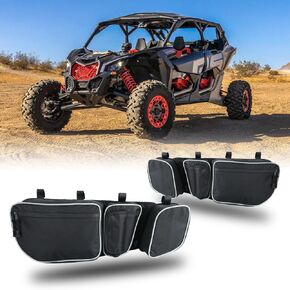 SUNPIE Door Bags Compatible with Can am Maverick X3 Front Upper Door 2017 2018 2019 2020 2021 2022 2023 2024 All Models, Can Am Maverick X3 Accessories Front-Upper-Storage-Bags with Cup Holder
