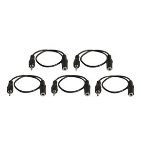 Five Pack of YCS Basics 3 Foot 3.5mm Headphone Extension Cables Male/Female