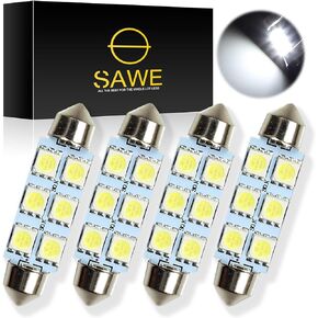 44MM 6-SMD 5050 Festoon Dome Map Interior LED Light Bulbs Lamp For 6411 578 211-2 212-2 (10 pieces) (Blue)