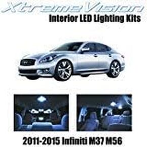 XtremeVision Interior LED for Infiniti M37 M56 2011-2015 (10 Pieces) Cool White Interior LED Kit + Installation Tool