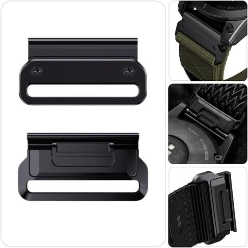22mm QuickFit Adapter for Watch Band Compatible with Garmin Fenix 5/Fenix 5 Plus/Fenix 6/Fenix 6 Pro/Fenix 7/Approach S62/Quatix 6 - Premium Metal Watch Band Accessories (22mm, Black) in Saudi Arabia