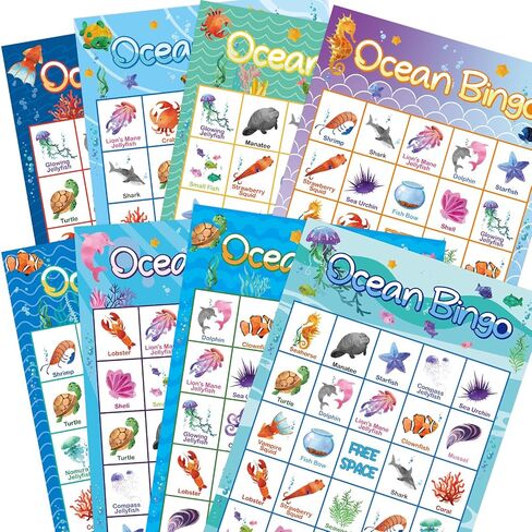 FANCY LAND Ocean Bingo Game 24 Players for Kids Under Sea Party Game Supplies in Saudi Arabia