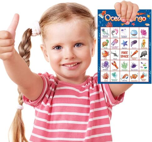 FANCY LAND Ocean Bingo Game 24 Players for Kids Under Sea Party Game Supplies in Saudi Arabia