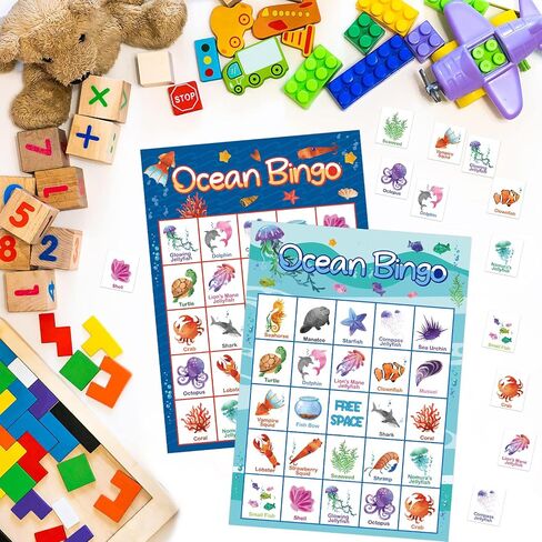 FANCY LAND Ocean Bingo Game 24 Players for Kids Under Sea Party Game Supplies in Saudi Arabia