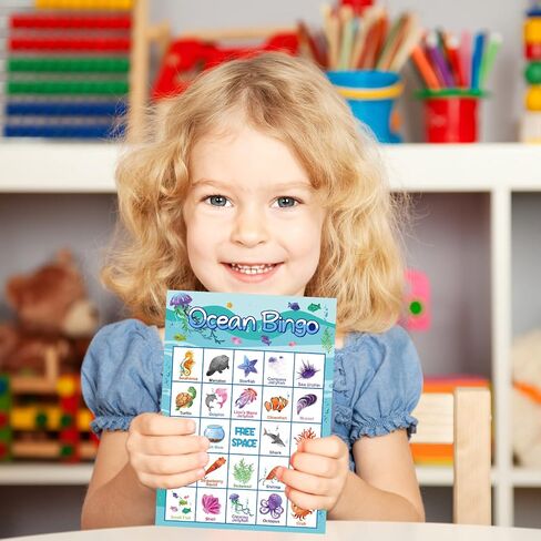 FANCY LAND Ocean Bingo Game 24 Players for Kids Under Sea Party Game Supplies in Saudi Arabia
