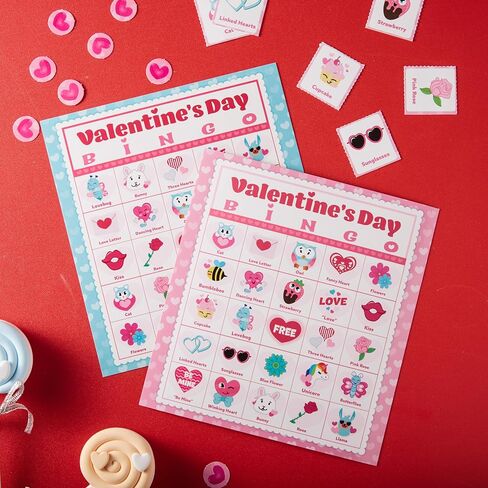 JOYIN 56 Players Valentines Day Bingo Cards (5x5) for Kids School Classroom Exchange Gift Rewards, Valentine’s Fun Party Games, Indoor Family Activities in Saudi Arabia