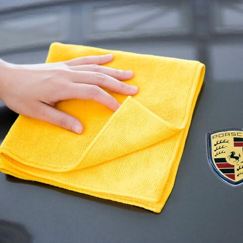 CARCAREZ All-Purpose Microfiber Terry Cleaning Towels - Commercial Grade, Highly Absorbent, Lint-Free, Streak-Free, Kitchens, Bathrooms, Offices, 380gsm, 16in x 16in (Green, 6) in Saudi Arabia