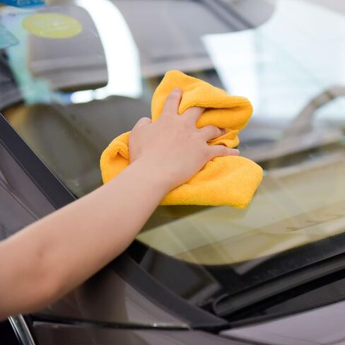 CARCAREZ All-Purpose Microfiber Terry Cleaning Towels - Commercial Grade, Highly Absorbent, Lint-Free, Streak-Free, Kitchens, Bathrooms, Offices, 380gsm, 16in x 16in (Green, 6) in Saudi Arabia