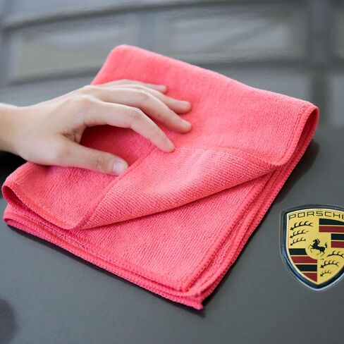 CARCAREZ All-Purpose Microfiber Terry Cleaning Towels - Commercial Grade, Highly Absorbent, Lint-Free, Streak-Free, Kitchens, Bathrooms, Offices, 380gsm, 16in x 16in (Green, 6) in Saudi Arabia