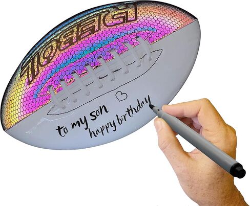REBOIL Holographic Glowing Reflective Football (Size 7 Kids & Youth, Size 9 Junior & Pro) –Light Up with Camera Flash–Advance Reflective Composite Leather - HoloHoops Gifts Toys for Girls & Boys in Saudi Arabia
