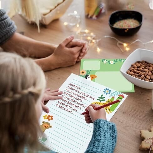 Paper Master Lined Stationary Paper and Envelopes Set for Kids Safari Animal Stationary Set with Lined Letter Writing Paper 30 Sheets + 20 Envelopes, 8.3 x 5.9 Inch of Each Stationary Paper in Saudi Arabia