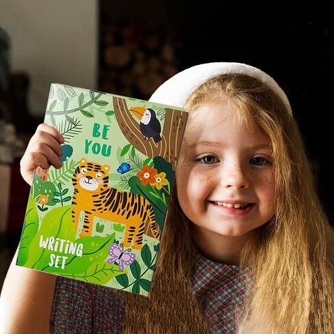 Paper Master Lined Stationary Paper and Envelopes Set for Kids Safari Animal Stationary Set with Lined Letter Writing Paper 30 Sheets + 20 Envelopes, 8.3 x 5.9 Inch of Each Stationary Paper in Saudi Arabia
