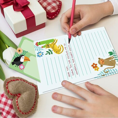 Paper Master Lined Stationary Paper and Envelopes Set for Kids Safari Animal Stationary Set with Lined Letter Writing Paper 30 Sheets + 20 Envelopes, 8.3 x 5.9 Inch of Each Stationary Paper in Saudi Arabia