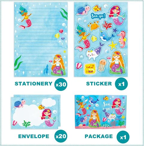 Paper Master Lined Stationary Paper and Envelopes Set for Kids Safari Animal Stationary Set with Lined Letter Writing Paper 30 Sheets + 20 Envelopes, 8.3 x 5.9 Inch of Each Stationary Paper in Kuwait