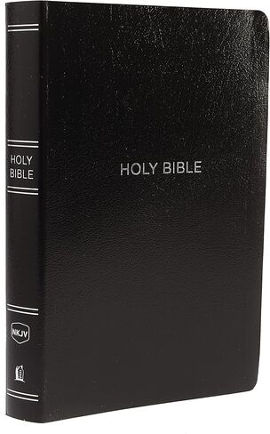 NKJV Holy Bible, Giant Print Center-Column Reference Bible, Black Leather-look, Thumb Indexed, 72,000+ Cross References, Red Letter, Comfort Print: New King James Version in Saudi Arabia