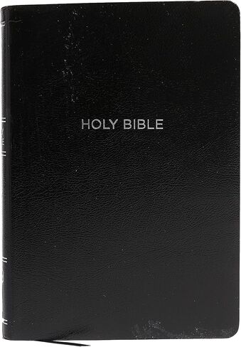 NKJV Holy Bible, Giant Print Center-Column Reference Bible, Black Leather-look, Thumb Indexed, 72,000+ Cross References, Red Letter, Comfort Print: New King James Version in Saudi Arabia