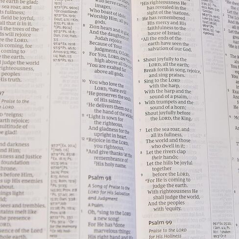 NKJV Holy Bible, Giant Print Center-Column Reference Bible, Black Leather-look, Thumb Indexed, 72,000+ Cross References, Red Letter, Comfort Print: New King James Version in Saudi Arabia