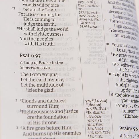 NKJV Holy Bible, Giant Print Center-Column Reference Bible, Black Leather-look, Thumb Indexed, 72,000+ Cross References, Red Letter, Comfort Print: New King James Version in Saudi Arabia
