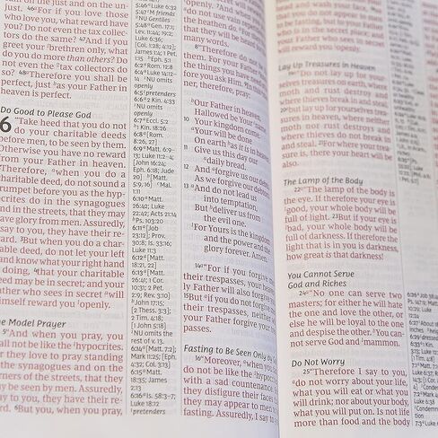 NKJV Holy Bible, Giant Print Center-Column Reference Bible, Black Leather-look, Thumb Indexed, 72,000+ Cross References, Red Letter, Comfort Print: New King James Version in Saudi Arabia