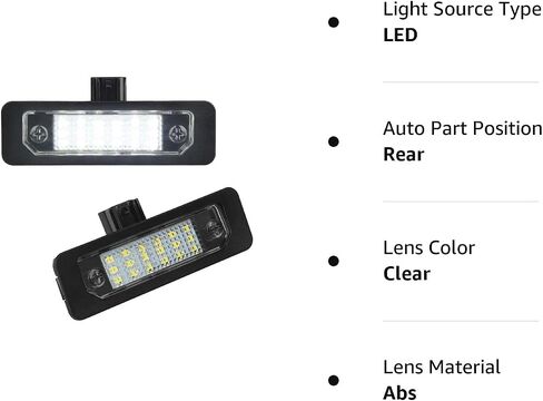 مصباح إضاءة لوحة ترخيص LED متوافق مع Fusion 2006-2012، Mustang 2010-2014، Taurus 10-19، Flex Focus Lincoln MKX MKZ MKT MKS Mercury Milan 6000K أبيض، حزمة من 2 in Kuwait