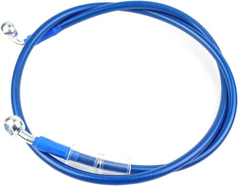400-2400mm AN3 1/8inch 28 90 Degree M10 Motorcycle Hydraulic Brake Line Oil Hose Pipe Fitting Stainless Steel Braided for ATV Motorcycle Motocross Pit Dirt Street Racing bike - 1400mm Blue in Saudi Arabia