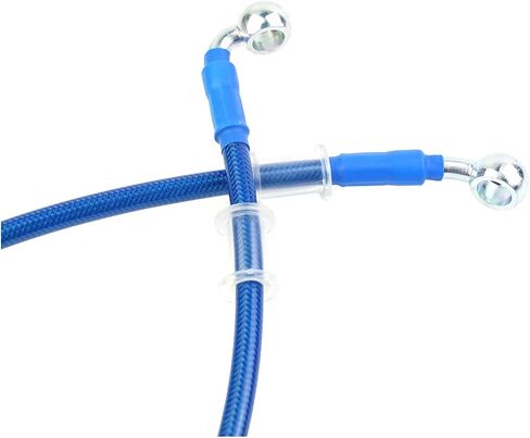 400-2400mm AN3 1/8inch 28 90 Degree M10 Motorcycle Hydraulic Brake Line Oil Hose Pipe Fitting Stainless Steel Braided for ATV Motorcycle Motocross Pit Dirt Street Racing bike - 1400mm Blue in Saudi Arabia