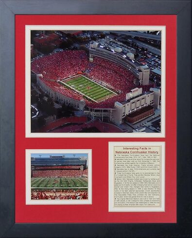 مجموعة صور مجمعة مؤطرة من Legends Never Die Nebraska Cornhuskers Memorial Stadium، مقاس 11 × 14 بوصة in Kuwait