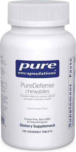 Pure Encapsulations PureDefense Chewables | Hypoallergenic Dietary Supplement for Daily Immune Support | 120 Chewable Tablets in Saudi Arabia