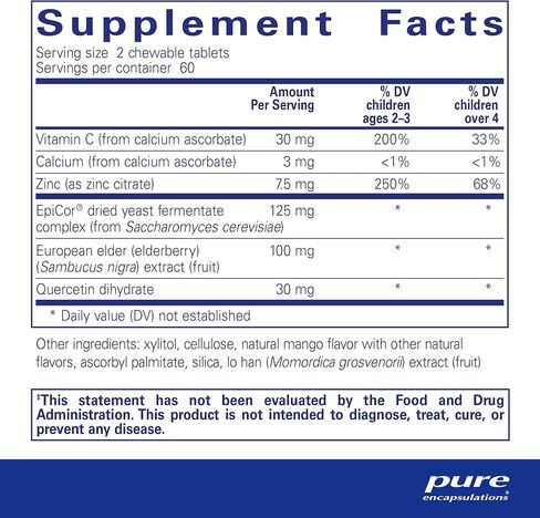 Pure Encapsulations PureDefense Chewables | Hypoallergenic Dietary Supplement for Daily Immune Support | 120 Chewable Tablets in Saudi Arabia