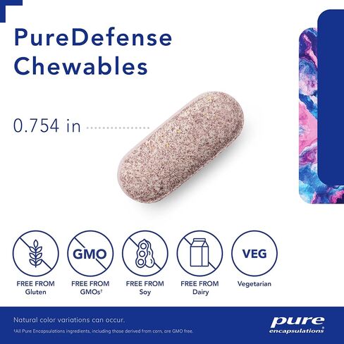 Pure Encapsulations PureDefense Chewables | Hypoallergenic Dietary Supplement for Daily Immune Support | 120 Chewable Tablets in Saudi Arabia