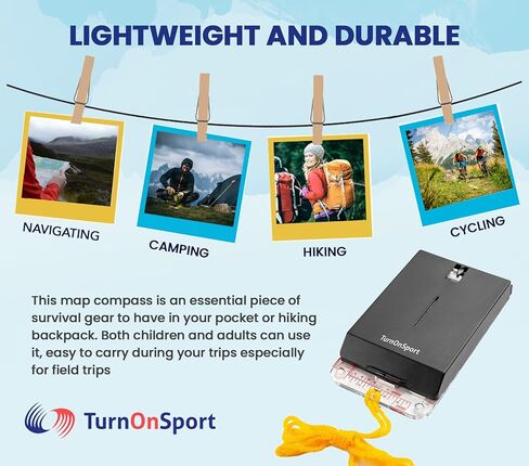 Sighting Compass Mirror Adjustable Declination - Boy Scout Compass Hiking Survival | Map Reading Compass Orienteering | Mirror Compass Hunting Camping - Kids Compass Navigation Waterproof Backpacking in Kuwait