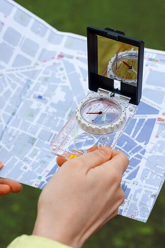 Sighting Compass Mirror Adjustable Declination - Boy Scout Compass Hiking Survival | Map Reading Compass Orienteering | Mirror Compass Hunting Camping - Kids Compass Navigation Waterproof Backpacking in Kuwait