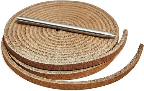 طقم دانتيل من قفازات البيسبول والكرة اللينة - 2 أربطة من الجلد الطبيعي مع إبرة ربط بطول 72 بوصة × عرض 3/16 بوصة in Kuwait