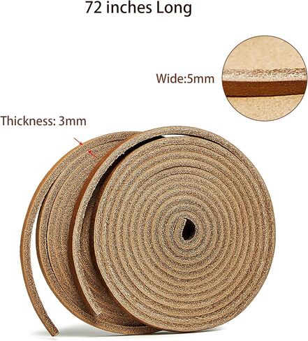 طقم دانتيل من قفازات البيسبول والكرة اللينة - 2 أربطة من الجلد الطبيعي مع إبرة ربط بطول 72 بوصة × عرض 3/16 بوصة in Kuwait