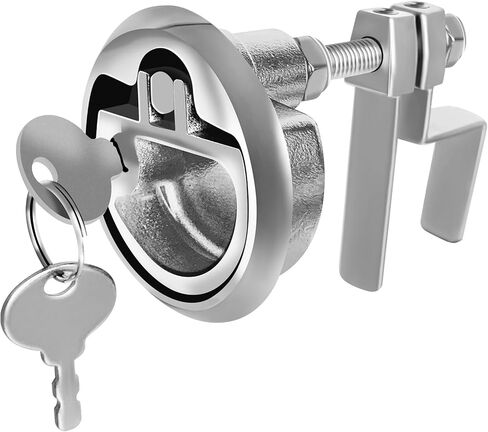 مزلاج على شكل مشبك على أرضية القارب من الدرجة البحرية 316 من الفولاذ المقاوم للصدأ نمط قفل مقبض الرفع مع مفتاحين ومسمارين in Kuwait