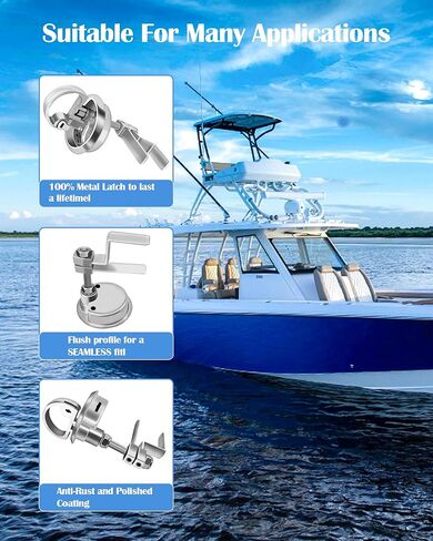 مزلاج على شكل مشبك على أرضية القارب من الدرجة البحرية 316 من الفولاذ المقاوم للصدأ نمط قفل مقبض الرفع مع مفتاحين ومسمارين in Kuwait